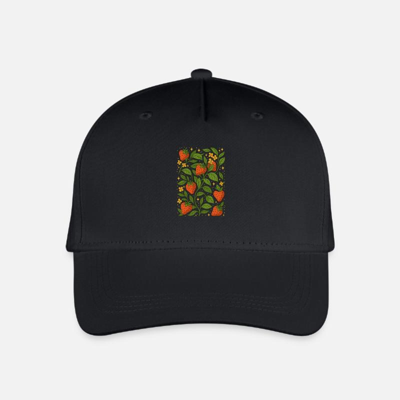Erdbeerliebe Sommer - Kinder Bio Basecap - Schwarz