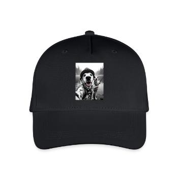 Fischerei Dalmatiner Hund Selfie - Kinder Bio Basecap - Schwarz - Vorne