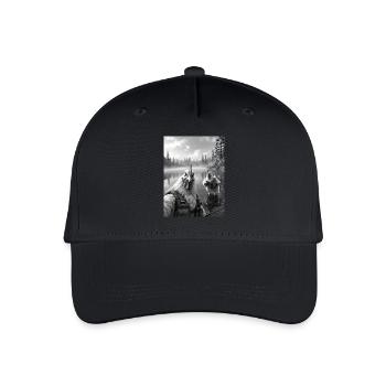 Fischerei Huhn Hahn Selfie - Kinder Bio Basecap - Schwarz - Vorne