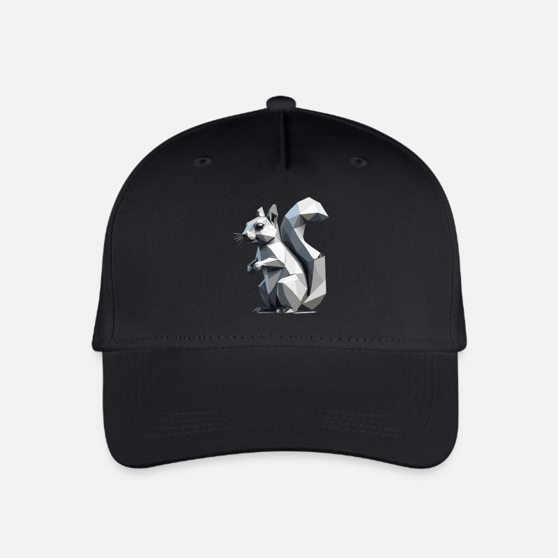 Eichhörnchen - Niedliches Design mit niedrigem Polygon - Kinder Bio Basecap - Schwarz