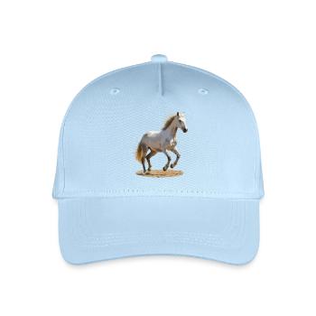 Cheval camarguais - Casquette de baseball bio Enfant - bleu clair - Devant