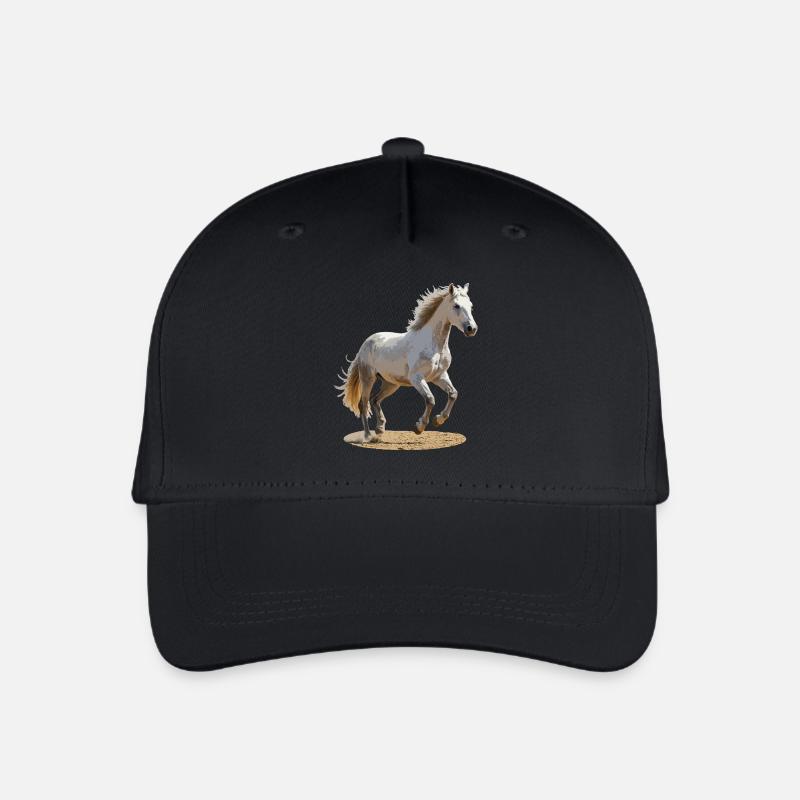 Camargue-Pferd - Kinder Bio Basecap - Schwarz