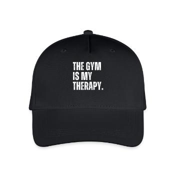 The Gym Is My Therapy - Organic Kids’ Baseball Cap - black - Front