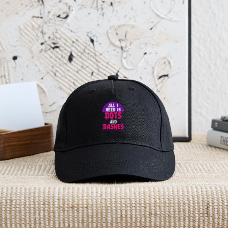 Morsecode Morse Code Points et tirets Casquette de baseball bio Enfant