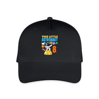 This little astronaut turns 8 years old - Organic Kids’ Baseball Cap - black - Front