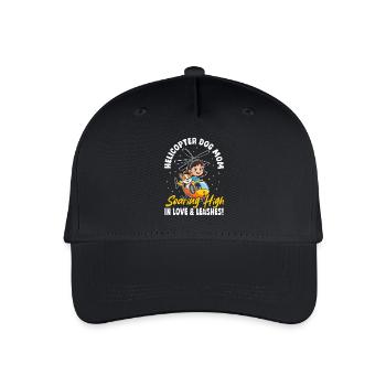 Helicopter Dog Mom Love & Leashes! Dog mom - Organic Kids’ Baseball Cap - black - Front