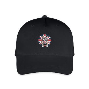 Bouledogue anglais avec lunettes Union Jack - Casquette de baseball bio Enfant - noir - Devant