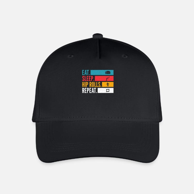 Eat Sleep Hip Rolls Repeat Dance Design - Organic Kids’ Baseball Cap - black