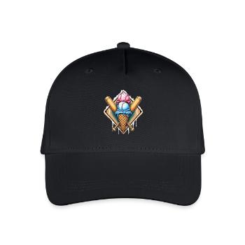 Baseball Baseball Bat - Organic Kids’ Baseball Cap - black - Front