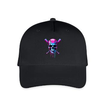 Baseball Skull Baseball Bat - Organic Kids’ Baseball Cap - black - Front