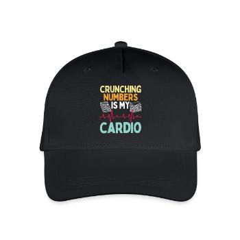 Das Knacken von Zahlen ist mein Cardio - Kinder Bio Basecap - Schwarz - Vorne
