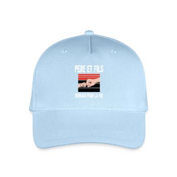 père et fils papa rennais rennes supporter - Casquette de baseball bio Enfant - bleu clair - Devant