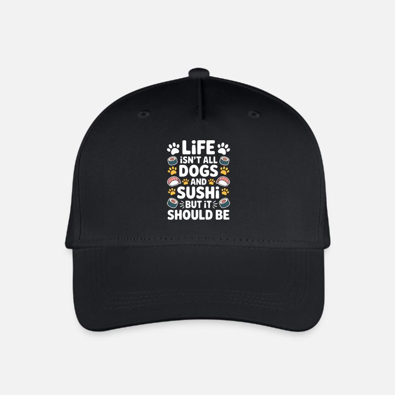 Sushi Hunde Japan Lustiges Kawaii Sushi Geschenk - Kinder Bio Basecap - Schwarz
