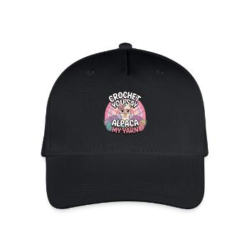 Le crochet, dites-vous ? Laine d’alpaga Humour - Casquette de baseball bio Enfant - noir - Devant