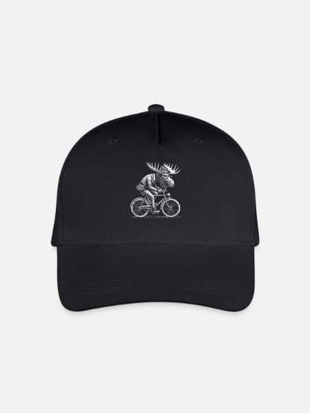 Lustiges Fahrradmotiv mit Elch für Hobbyradler - Kinder Bio Basecap - Schwarz
