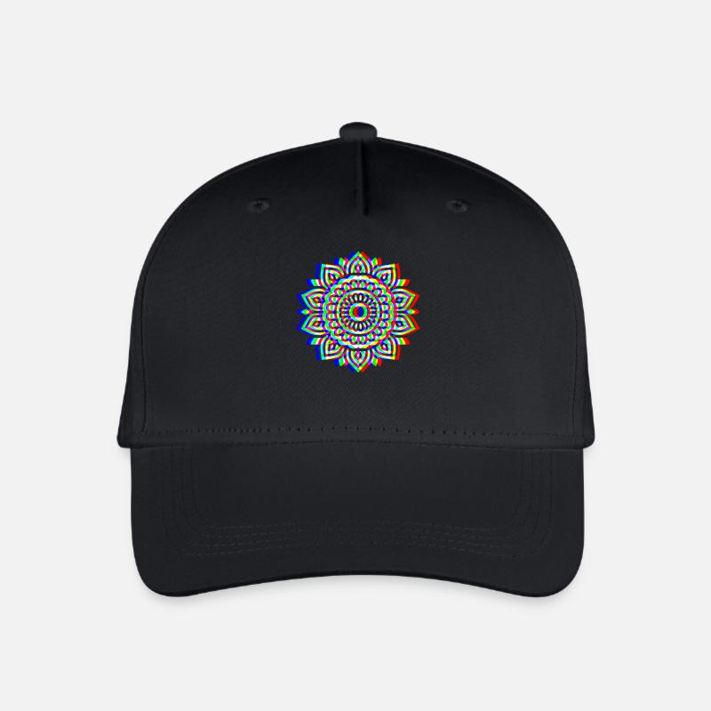 Glitch Mandala – Spirit Design - Kinder Bio Basecap - Schwarz