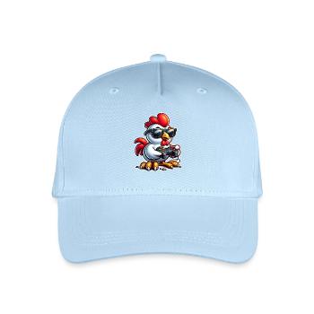 Huhn Gaming Gamer Nerd - Kinder Bio Basecap - Hellblau - Vorne