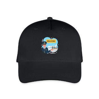 IMMIGRATION, BIENVENUE - Casquette de baseball bio Enfant - noir - Devant