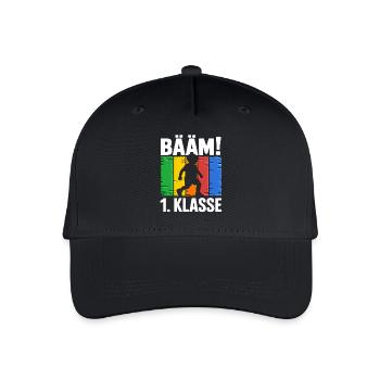 1. Klasse Bääm - Kinder Bio Basecap - Schwarz - Vorne