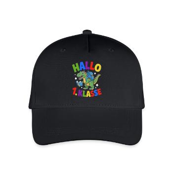 Hallo 1. Klasse - Einschulung - Kinder Bio Basecap - Schwarz - Vorne