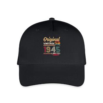80th Birthday Legend Born in 1945 - Organic Kids’ Baseball Cap - black - Front