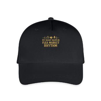 My heart beats in the flea market rhythm - Organic Kids’ Baseball Cap - black - Front