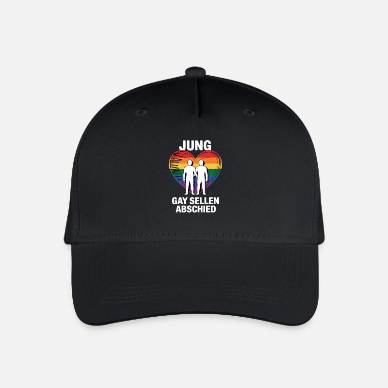 Junggesellenabschied Gay Herz Regenbogen - Kinder Bio Basecap - Schwarz