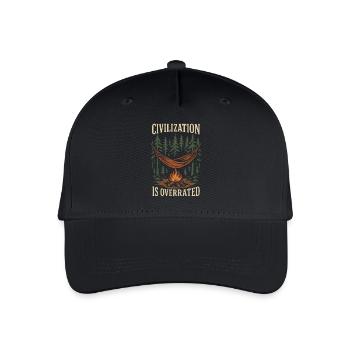Civilization is overrated prepper survival - Organic Kids’ Baseball Cap - black - Front