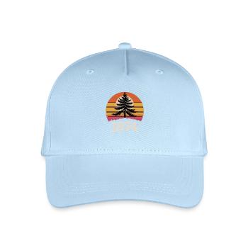 Retro Sonnenuntergang Natur 1974 Wald Baum - Kinder Bio Basecap - Hellblau - Vorne