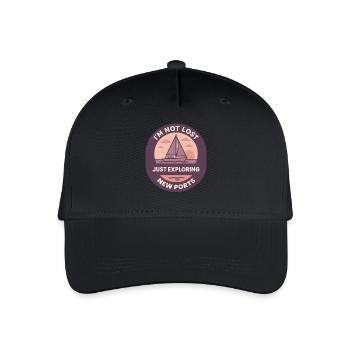 Ich Bin Nicht Verloren Erforsche Neue Häfen - Kinder Bio Basecap - Schwarz - Vorne