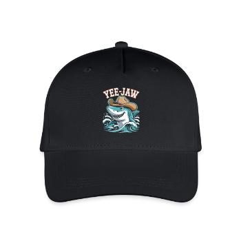 Yee Jaw Lustiger Cowboy Hai - Kinder Bio Basecap - Schwarz - Vorne