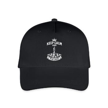Keep calm and play chess Board game - Organic Kids’ Baseball Cap - black - Front