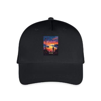Ambiance nocturne aux Pays-Bas avec des moulins à vent - Casquette de baseball bio Enfant - noir - Devant