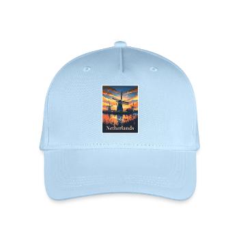 Niederlande Windmühlen Landschaft Kunst - Kinder Bio Basecap - Hellblau - Vorne