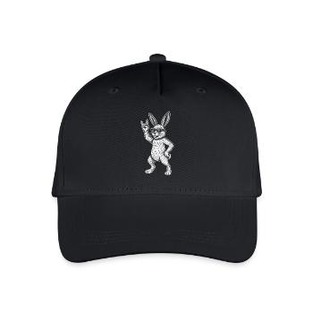 Rock Musik Kaninchen Metal Musik Lustig Heavy - Kinder Bio Basecap - Schwarz - Vorne