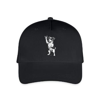 Rock Music Funny Dog Heavy Metal Retro Jack - Organic Kids’ Baseball Cap - black - Front