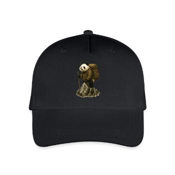 Panda Hiking - Organic Kids’ Baseball Cap - black - Front