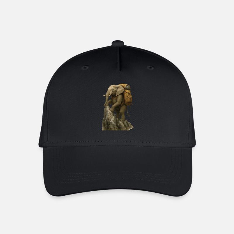 Randonnée à dos d’éléphant - Casquette de baseball bio Enfant - noir