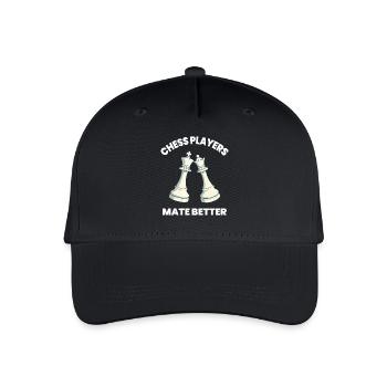 Schach Spieler Mate Besser Brettspiel - Kinder Bio Basecap - Schwarz - Vorne