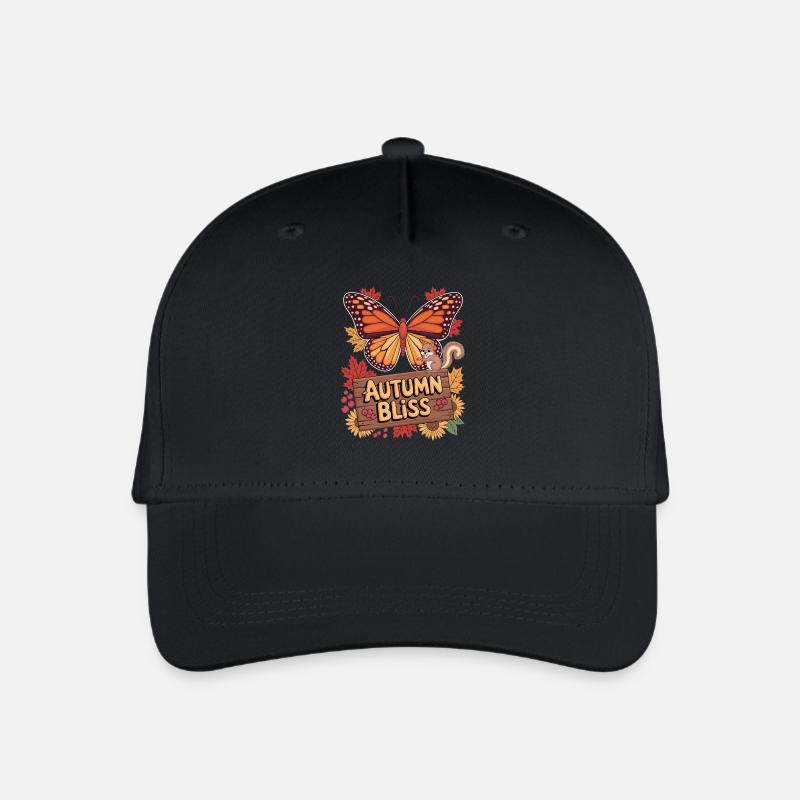 Herbstfreude Schmetterling Eichhörnchen und - Kinder Bio Basecap - Schwarz