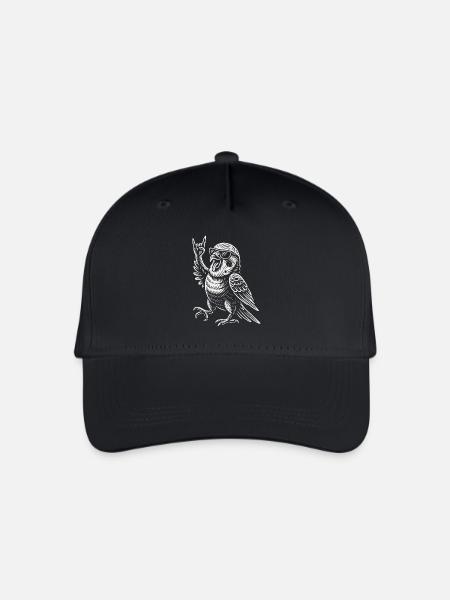 Lustig Heavy Metal Wellensittich Vogel Rock Musik - Kinder Bio Basecap - Schwarz