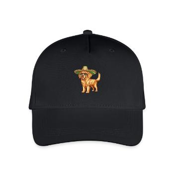 Golden Retriever Hund Sombrero - Kinder Bio Basecap - Schwarz - Vorne
