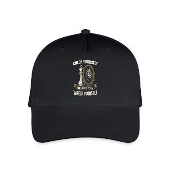 chess player board check yourself, - Organic Kids’ Baseball Cap - black - Front