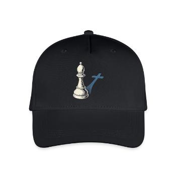 Schachspieler Bauer Design Schattenkreuz - Kinder Bio Basecap - Schwarz - Vorne