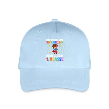 Superheroine First Grade School Enrollment Schoolchild - Organic Kids’ Baseball Cap - light blue - Front