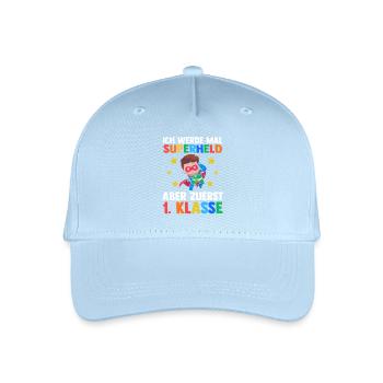 Superhero First Grade School Enrollment Schoolchild - Organic Kids’ Baseball Cap - light blue - Front