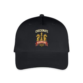 Checkmate Happens Chess Player Board Game Funny - Organic Kids’ Baseball Cap - black - Front