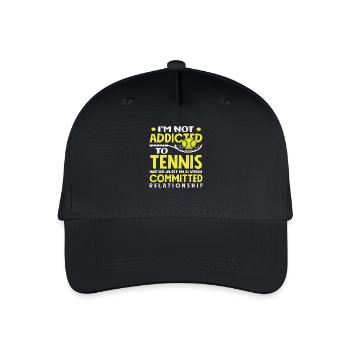 Tennis Player: Not Addicted Just Dedicated - Organic Kids’ Baseball Cap - black - Front