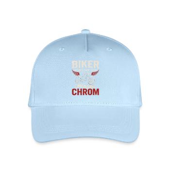 Biker Spruch – Das ist Chrom - Kinder Bio Basecap - Hellblau - Vorne