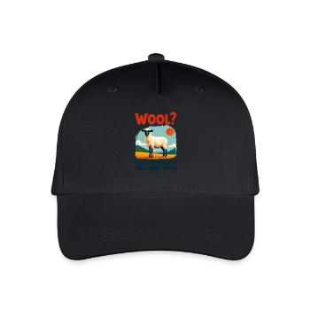 Wolle? Funktionalität Weide? Form - Schaf - Kinder Bio Basecap - Schwarz - Vorne